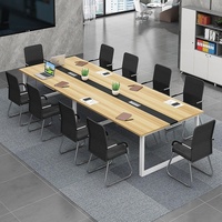 Table de conférence et chaise de bureau combinées, design minimaliste en bois massif, combinaison libre, table de réunion détachable