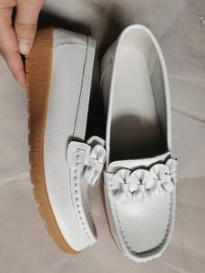 Zapatos de lactancia blancos de cuero genuino personalizados mocasines planos tamaño grande 35-42 zapatos náuticos - Product Image 6