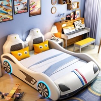 Rotes Rennwagen-Etagenbett für Kinder Kinderzimmermöbel Rennwagenbett mit Licht Neu