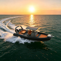 Bateau pneumatique de pêche en haute mer à coque en fibre de verre de 28 pieds (860 cm) avec tubulure Hypalon Orca, haute vitesse, haute performance