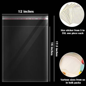 Bolsas de celofán resellables grandes de 12 x 16 pulgadas, 500 unidades, autosellables para empaquetar productos, bolsa de celofán autoadhesiva para - Product Image 2