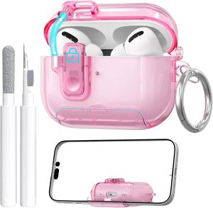 เคสสำหรับ AirPods Pro 3 พร้อมตัวล็อคเพื่อความปลอดภัย เปิดอัตโนมัติ ป้องกันการกระแทก ฝาครอบหูฟังแบบใส สำหรับ Airpods 4 Pro 2 3 - Product Image 1