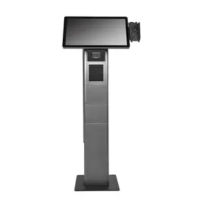 Máy tính để bàn thường vụ 21.5 inch điện dung màn hình thiết bị đầu cuối POS tự thanh toán kiosk với máy in mã QR máy quét