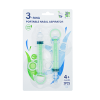 Irrigateur nasal pour bébé, nettoyeur de nez en silicone à 3 anneaux, sûr et portable, bouteille de lavage nasal doux pour les tout-petits et les enfants