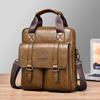 Sac à main unisexe en cuir PU pour hommes, mallette de bureau, sacoche souple pour hommes d'affaires, sac messager