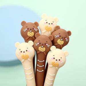 Pulpen Gel Putar Plastik 0.5mm Motif Kartun Lucu, Alat Tulis Pelajar untuk Promosi - Product Image 3