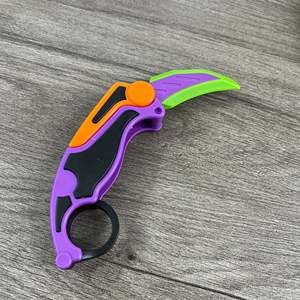 プロモーション玩具 3Dプリント重力クロー キャロットナイフ フィジェットトイ ミニ折りたたみ式3D重力ナイフトイ フィジェット重力カランビットナイフ - Product Image 6