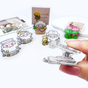 Spot wholesale cute bleat sheep double-sided clip acrylic seal clip note pp clip student <b>storage</b> folder - Product Image 4