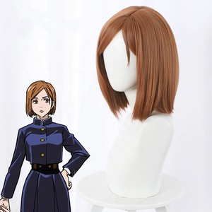Perruque Jujutsu Kaisen en gros, 40 cm, mi-longue, brune, perruque Kugisaki <span class=keywords><strong>Nobara</strong></span>, cosplay, synthétique, anime, peluca pour Halloween - Product Image 3
