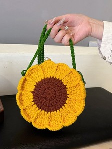 Bolso Tejido de Lana, Bolso Pequeño de Ganchillo Fresco y Ligero, Nuevo Bolso de <span class=keywords><strong>Mujer</strong></span> Artesanal con Flores 2026, Bolso de Hombro - Product Image 2