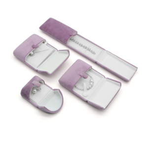 Factory Wholesale High-end Velvet Customized Color <strong>Jewelry</strong> Set Hidden Button Open Square Earrings Pendant Necklace Bracelet Box - Product Image 1