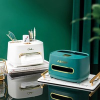 2025 nouveau modèle multifonctionnel haut de gamme lumière luxe boîte à mouchoirs en plastique télécommande pour toilette salon Table basse