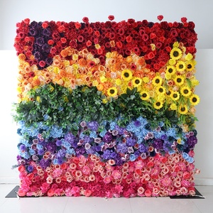 Nouvelle <span class=keywords><strong>tendance</strong></span> 2025, décoration de mariage en rose rouge artificielle, rideau de fleurs enroulable 5D, mur de fleurs - Product Image 6