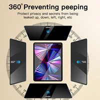 360 °   Kaca Tempered Privasi untuk iPad Pro 13'' (M5/M4) /Air (M2/M3/M4) Pelindung Layar Anti-Intip untuk iPad 13" 2024 2025 2026