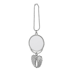 Sublimación de calor, llavero plateado para coche, adornos, forma de ala de Ángel, colgante de impresión de transferencia térmica en blanco, joyería - Product Image 1