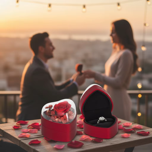 Caja para Anillo <span class=keywords><strong>de</strong></span> Compromiso 2026 para Propuesta <span class=keywords><strong>de</strong></span> Matrimonio, Regalos <span class=keywords><strong>de</strong></span> Rosas Eternas para el Día <span class=keywords><strong>de</strong></span> San Valentín, Caja Roja en Forma <span class=keywords><strong>de</strong></span> Corazón para Anillo - Product Image 6