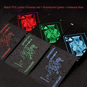 Cahaya panas merah biru plastik kertas putih Poker plastik Pvc tahan air grosir harga murah kartu bermain plastik