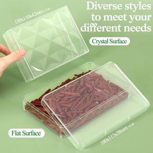 YUZMEI Contenant Rond en Plastique pour Desserts et Bonbons, Boîte Alimentaire Carrée en Acrylique Transparent, Vitrine <span class=keywords><strong>de</strong></span> Collection, Boîte à Bijoux Transparente - Product Image 5