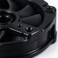 Support de fixation structurel en aluminium anodisé noir usiné CNC sur mesure haute performance pour cache-ventilateur et cache-conduit de refroidissement