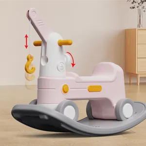 سيارة ركوب متأرجحة للأطفال لمدة 18 شهرًا ، لعبة ركوب حصان الصخور البلاستيكي مع الموسيقى والأصوات