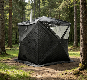 Vanace Outdoor <b>Sauna</b> Tent 4 Person Portable Tent with Wood Burning Stove for Backyard Garden - Product Image 1