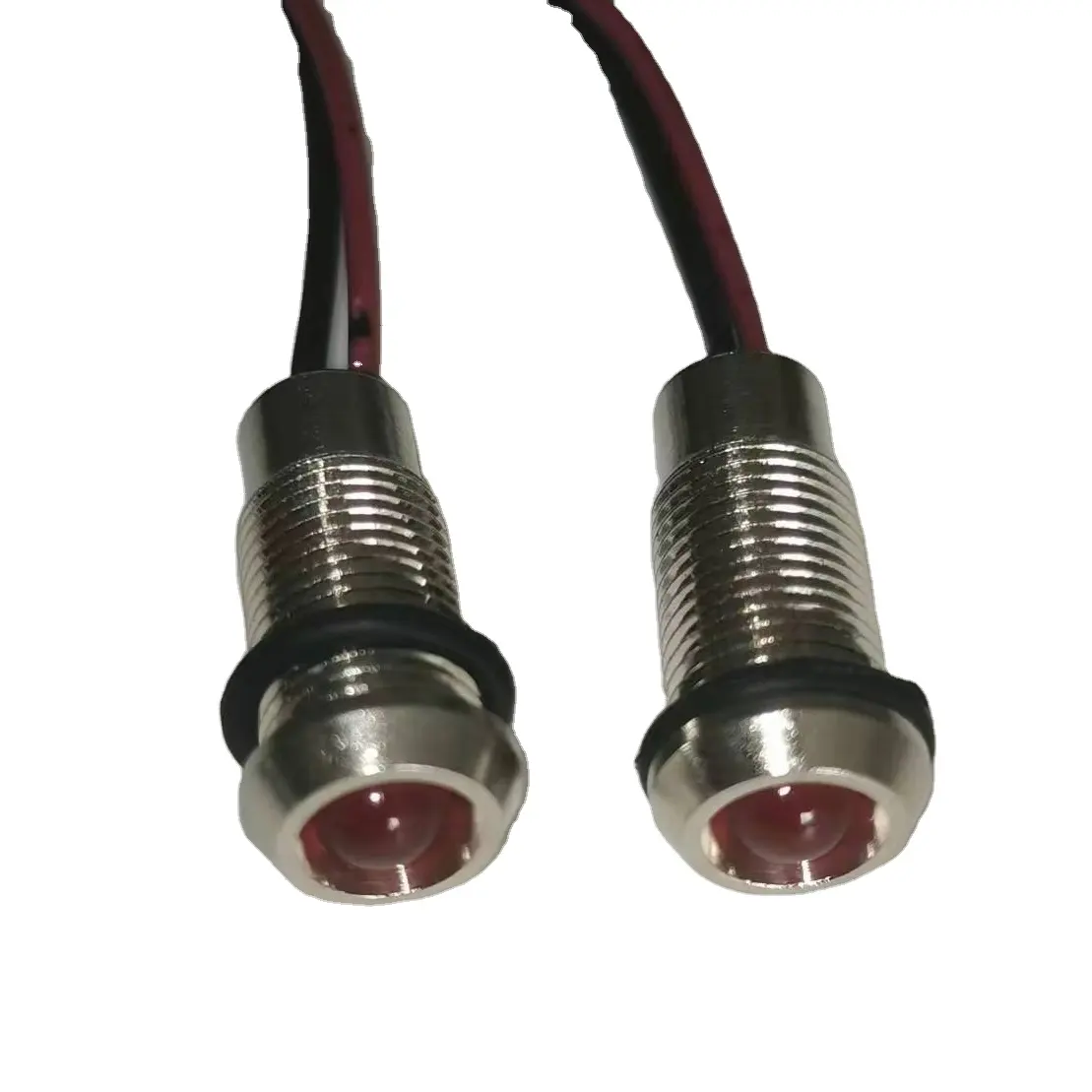 Luz indicadora de sinal 6mm 8mm 12mm 16mm Luz indicadora conduzida profissional 200mm prendeu a cor amarela impermeável da lâmpada IP67 opcional