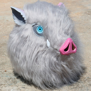 Masque de visage de cochon Demon Slayer Inosuke Hashibira, taille unique, accessoire de costume de cosplay, accessoire de fête d'Halloween - Product Image 4