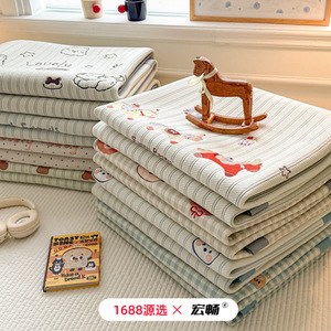 ชุดผ้าปูที่นอนเย็นฮงชาง 3 ชิ้น ลายการ์ตูนปัก ระบายอากาศได้ดี สำหรับเด็ก - Product Image 4