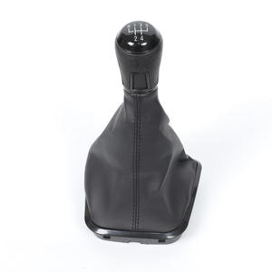 Couvercle de pommeau de levier de vitesse manuel pour Volkswagen New Jetta New Santana 5 6 vitesses en cuir noir avec cadre chromé - Product Image 5