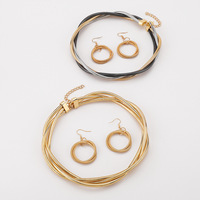 Boucles d'oreilles torsadées multi-couches en trois lignes, style européen et américain, motif os de serpent, pour femme, au design audacieux