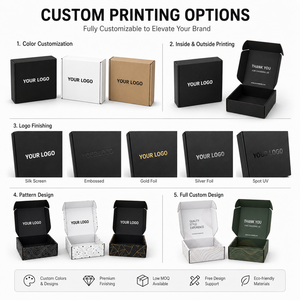 Factory Wholesale Custom Logo Matte Black Corrugated Mailer Box All Black Interior Folding Aircraft Shipping Box For Clothing - Product Image 2