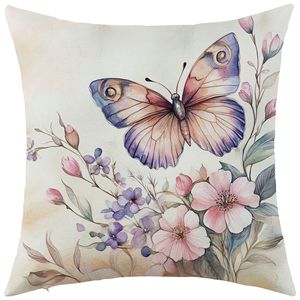 Funda de almohada Dreamy Butterfly cuadrada de 18x18 pulgadas, funda de cojín transpirable de estilo bohemio para sala de estar, sofá, decoración de asiento de coche - Product Image 3