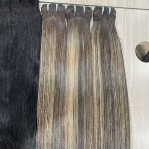 Extensiones de <span class=keywords><strong>Cabello</strong></span> Humano Ruso de Alta Calidad, Doble Trama, con Alineación de Cutículas, Color Castaño <span class=keywords><strong>Claro</strong></span> - Product Image 2