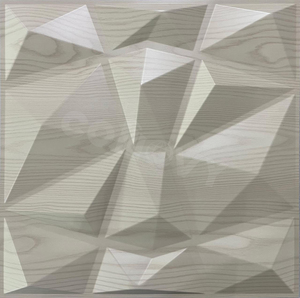 Comovy nhà máy customesize thân thiện với môi gỗ trắng kim cương hình dạng <span class=keywords><strong>3D</strong></span> PU PVC Polyurethane Faux đá tường Bảng điều chỉnh - Product Image 1