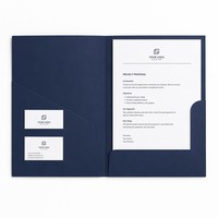 Pochette de présentation immobilière personnalisée avec poche pour brochures, kits de vente et documents de projet