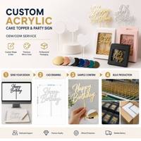 Juego de Exhibidores Acrílicos Personalizados con Arco, Círculo y Número 1, Porta Letreros de Mesa con Borde Dorado para Eventos y Decoración
