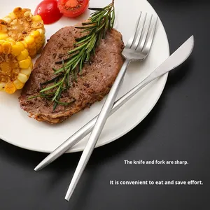 <strong>Chinese</strong> Metal Stainless Steel Dishwasher Safe Mirror Finish Nordic Minimalist Design Four-Piece <strong>Knife</strong> Fork Spoon <strong>Set</strong> Household - Product Image 3