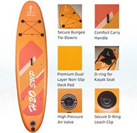 Vente flash Planche à pagaie gonflable tout terrain double couche 10'6 pieds avec siège de kayak pour le surf