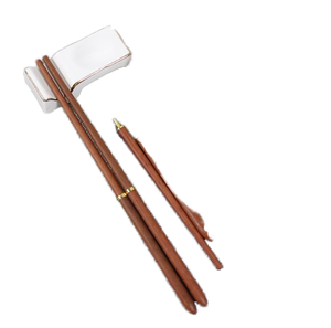 Wooden Novelty Eco-Friendly <b>Picnic</b> Gift <b>Set</b> Portable Outdoor <b>Camping</b> Chopsticks Natural Ebony Spiral Folding - Product Image 1