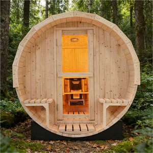 ห้องซาวน่าไม้สนคุณภาพสูงสำหรับกลางแจ้ง แบบอบไอน้ำพร้อมเตา - Product Image 3