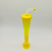 Nouveauté : Gobelet de jardin en plastique écologique de 350 ml avec paille et couvercle pour les fêtes