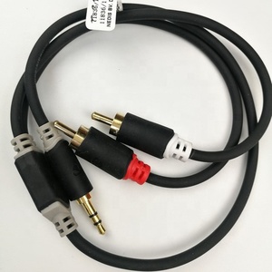 Commercio all'ingrosso della fabbrica 3.5mm Stereo spina maschio cavo Audio doppio <span class=keywords><strong>RCA</strong></span> per Computer telefono cellulare altoparlante microfono-PVC 1080p - Product Image 3