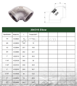 Nuevo Codo de Acero Inoxidable 304 de 90 Grados con Rosca Hembra, Resistente a la Corrosión, Accesorio Marino para Tuberías de 1/4'' para Embarcaciones y Yates - Product Image 2