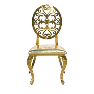 Sillas de Comedor Personalizadas de Alta Calidad en Oro, Plata y Acero Inoxidable para Banquetes de Hotel y Bodas - Product Image 4