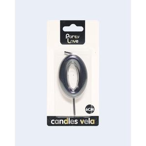 Party Love <b>Candles</b> Number 0 <b>Black</b> 6cm Birthday Cake Decoration - Product Image 2