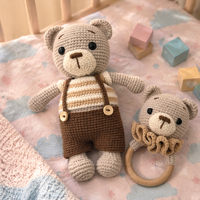 Promo! Boneka Beruang Amigurumi Rajutan Tangan Custom untuk Hadiah Anak