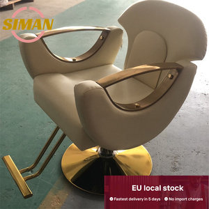 Fauteuil de coiffure professionnel Siman EU en stock <span class=keywords><strong>local</strong></span>, chaise élégante pour femme avec revêtement en cuir PU amélioré et cadre doré pour salon de coiffure - Product Image 3
