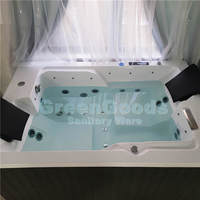 Baignoire de luxe en acrylique de grande taille 1800X1200mm pour deux personnes avec cascade, commande intelligente, massage, spa, baignoire à remous