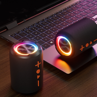 Speaker Stereo Bass Portabel 2-in-1 Tahan Air IPX6, Dapat Dilepas, RGB LED TWS Boom Box Plastik 2000-3000mAh