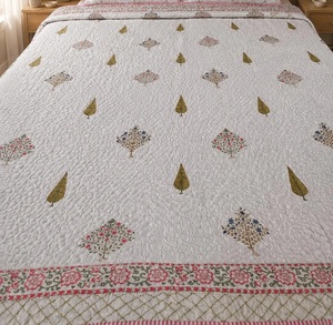 Ethnic Hand Block Printed Cotton Comforter Set <b>Quilted</b> Bedcover & Pillow Covers Lightweight Boho King <b>Bedding</b> - Product Image 5